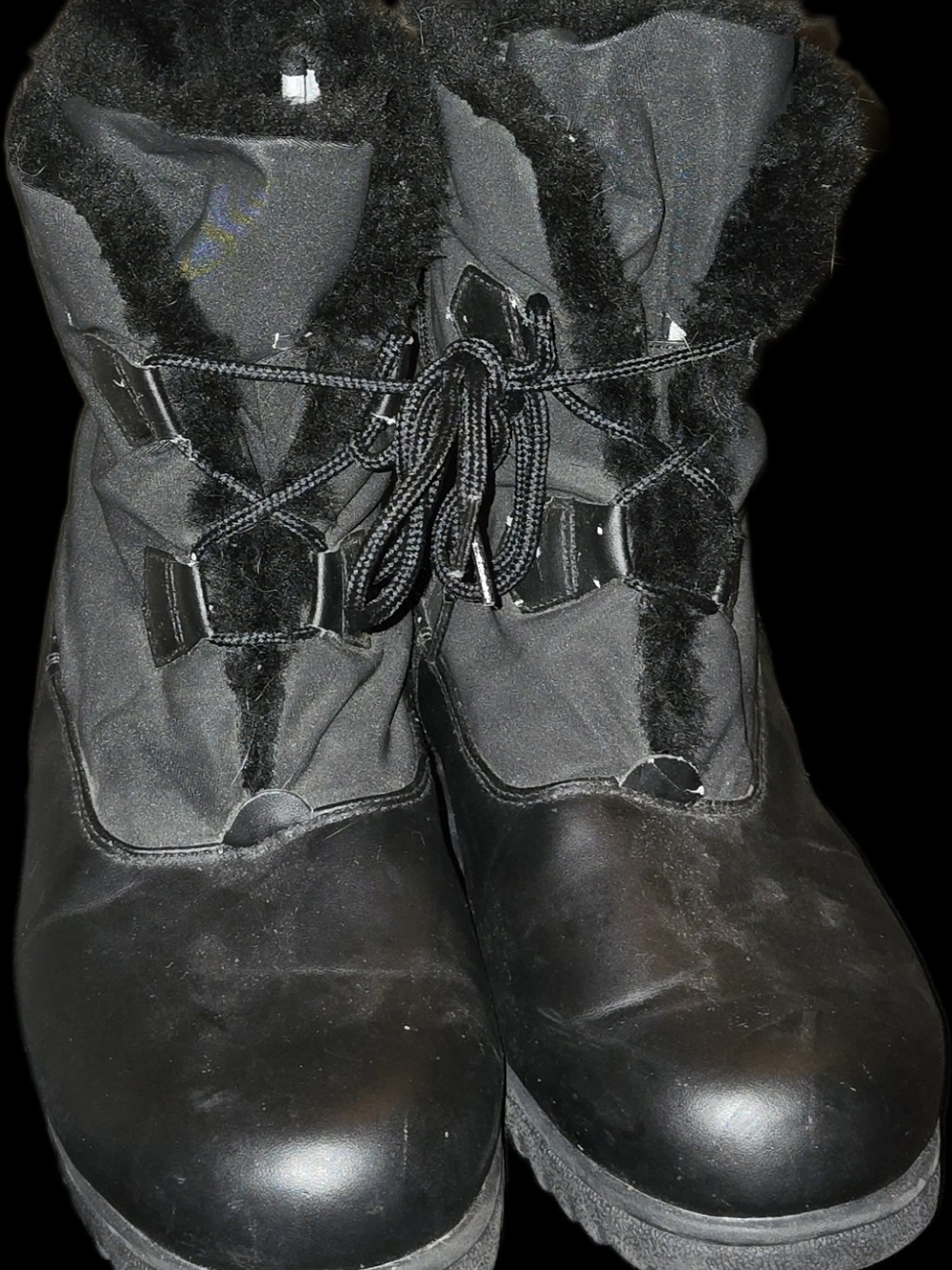 Totes Women's Black Faux-Fur Lined Boots. Like New Condition. Size 10